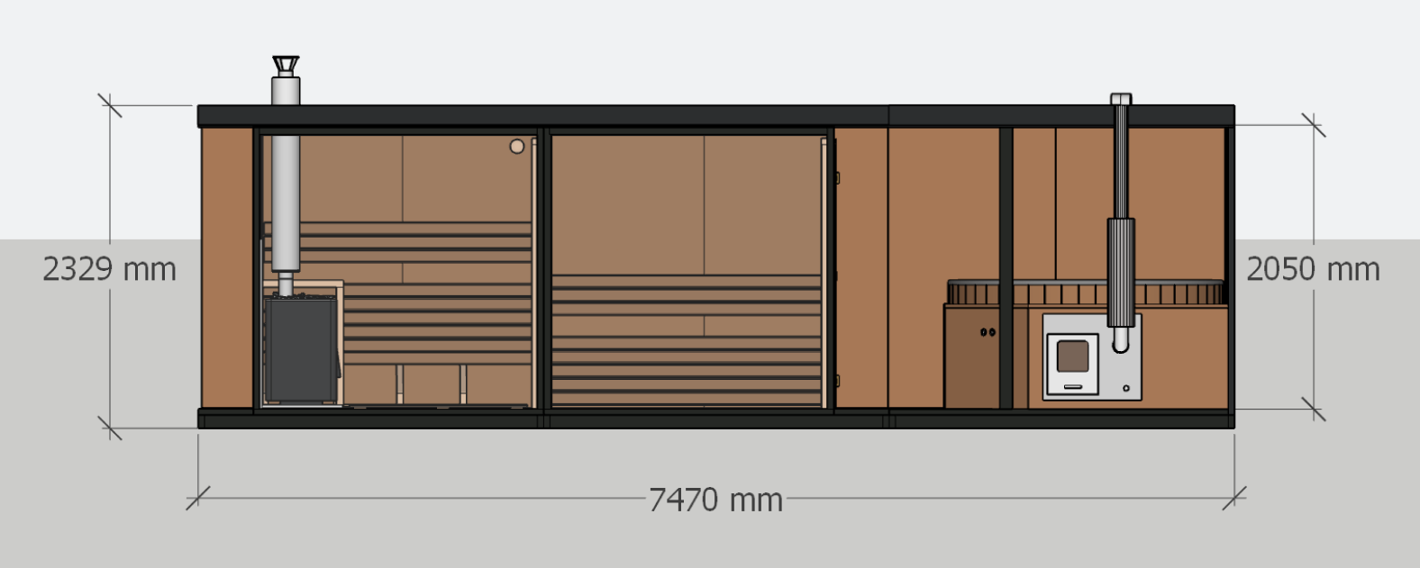 Modulinė pirtis Ainara A+C Modelis