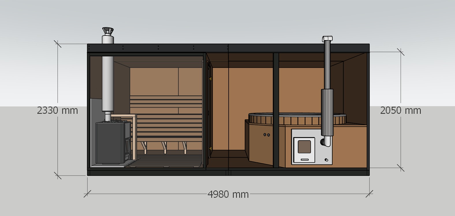 Modulinė pirtis Ainara A+C Modelis