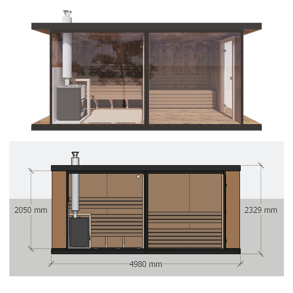 Modulinė pirtis Ainara A+B Modelis