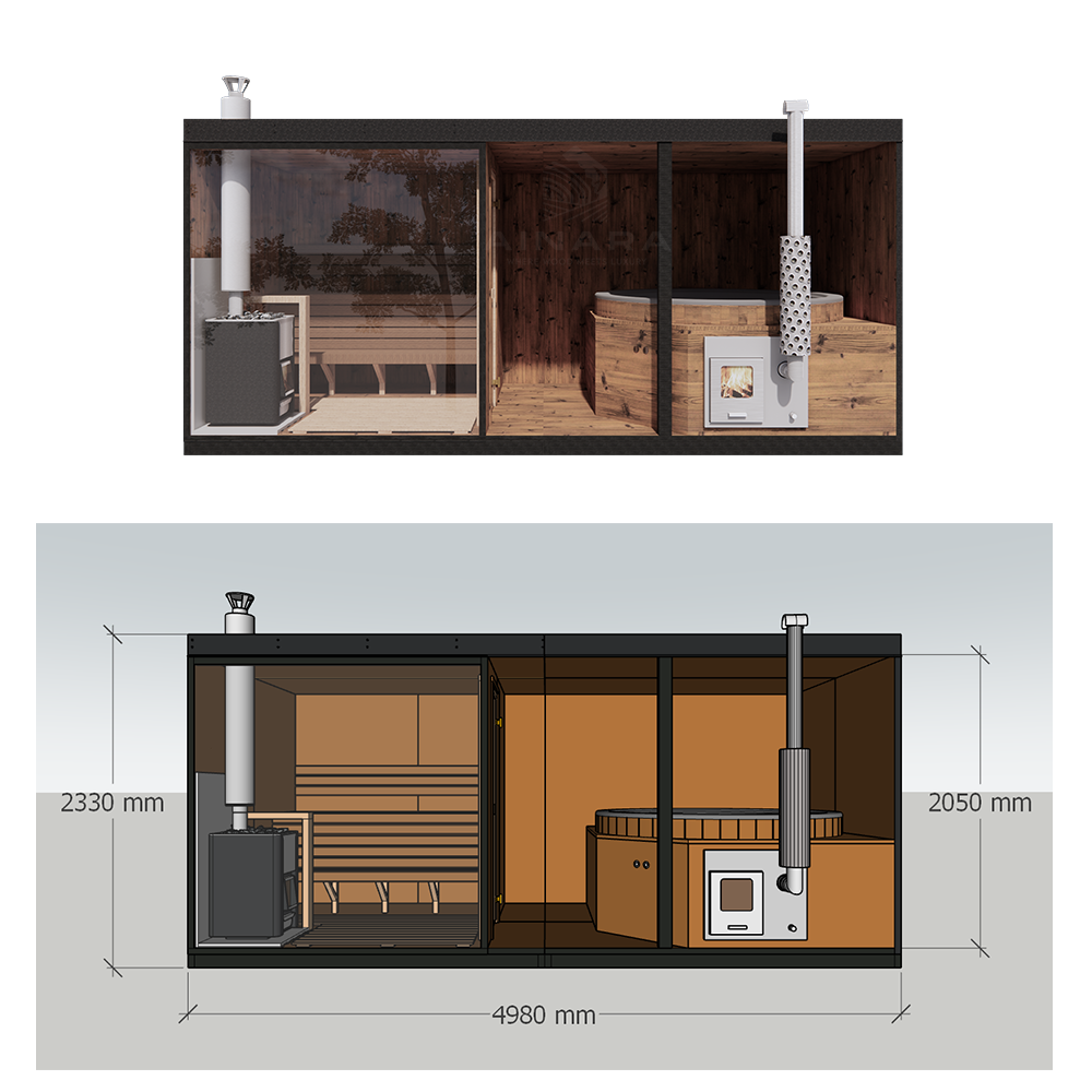 Modulinė pirtis Ainara A+C Modelis