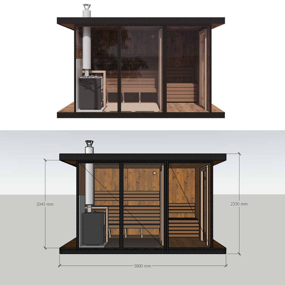 Modulinė pirtis AINARA A+B MINI Modelis